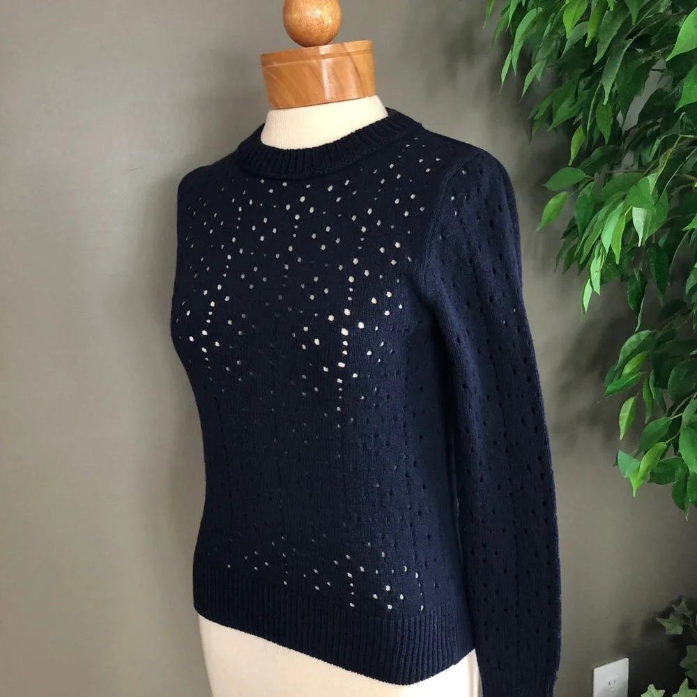 NWT‎ J. Crew Allover Pointelle Crewneck Sweater XXS
